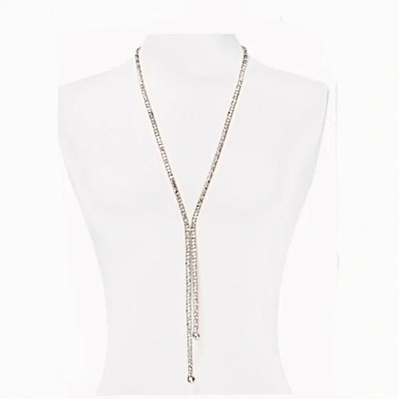 Crystal Lariat Y Necklace by Allen Schwartz